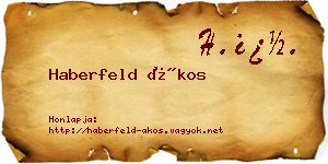 Haberfeld Ákos névjegykártya
